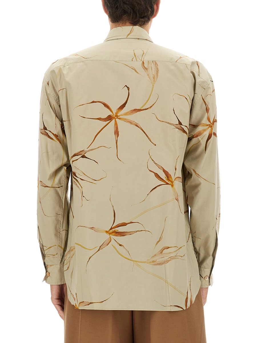 Dries Van Noten Floral Long Sleeve Tulip Print Top In Neutral