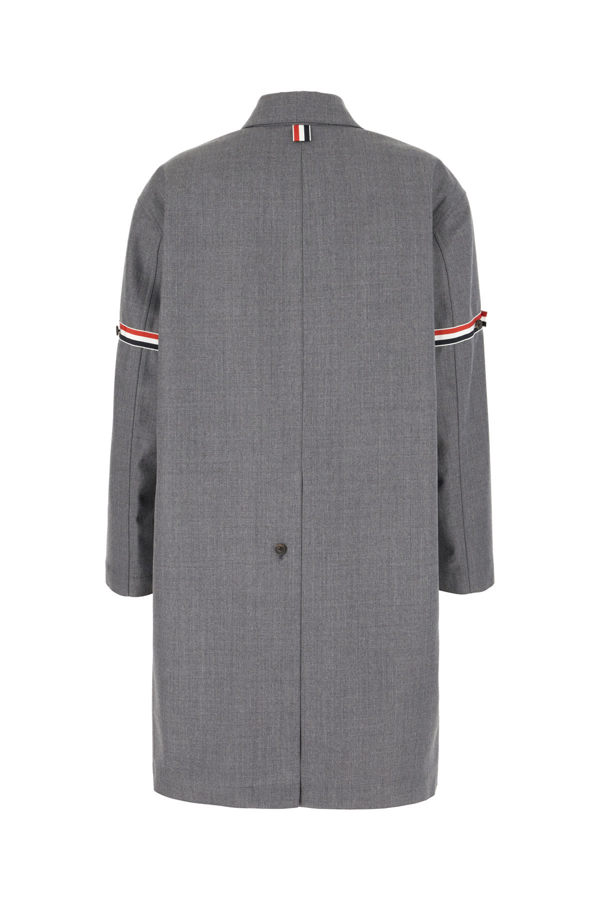 Shop Thom Browne Grey Wool Blend Overcoat In Medgrey