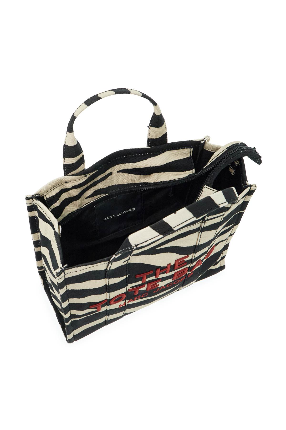 Marc Jacobs The Medium Zebra Canvas Tote Bag In Black/white