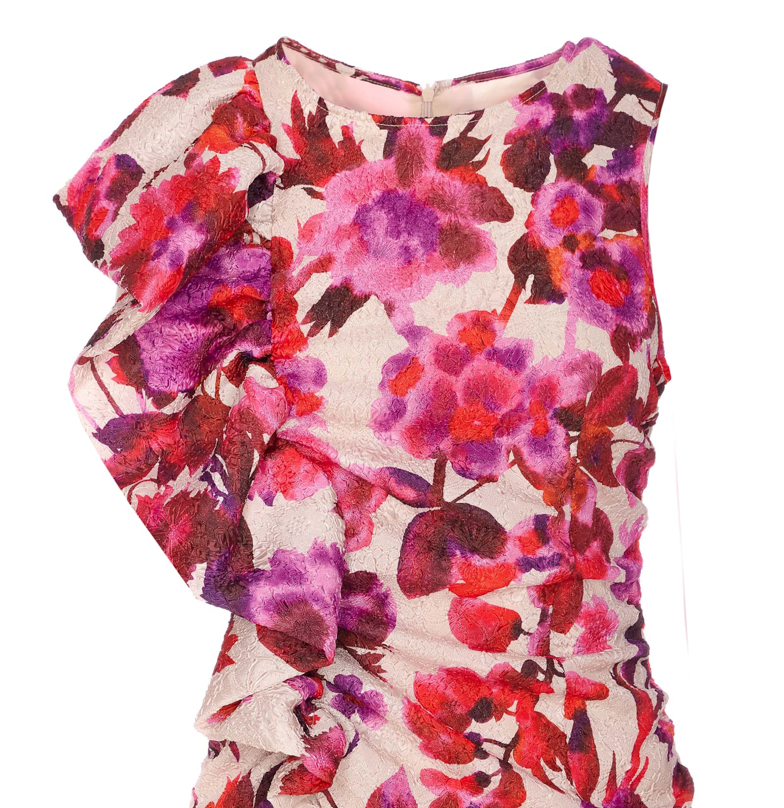 Essentiel Antwerp Haylight Asymmetric Midi Dress In Pink