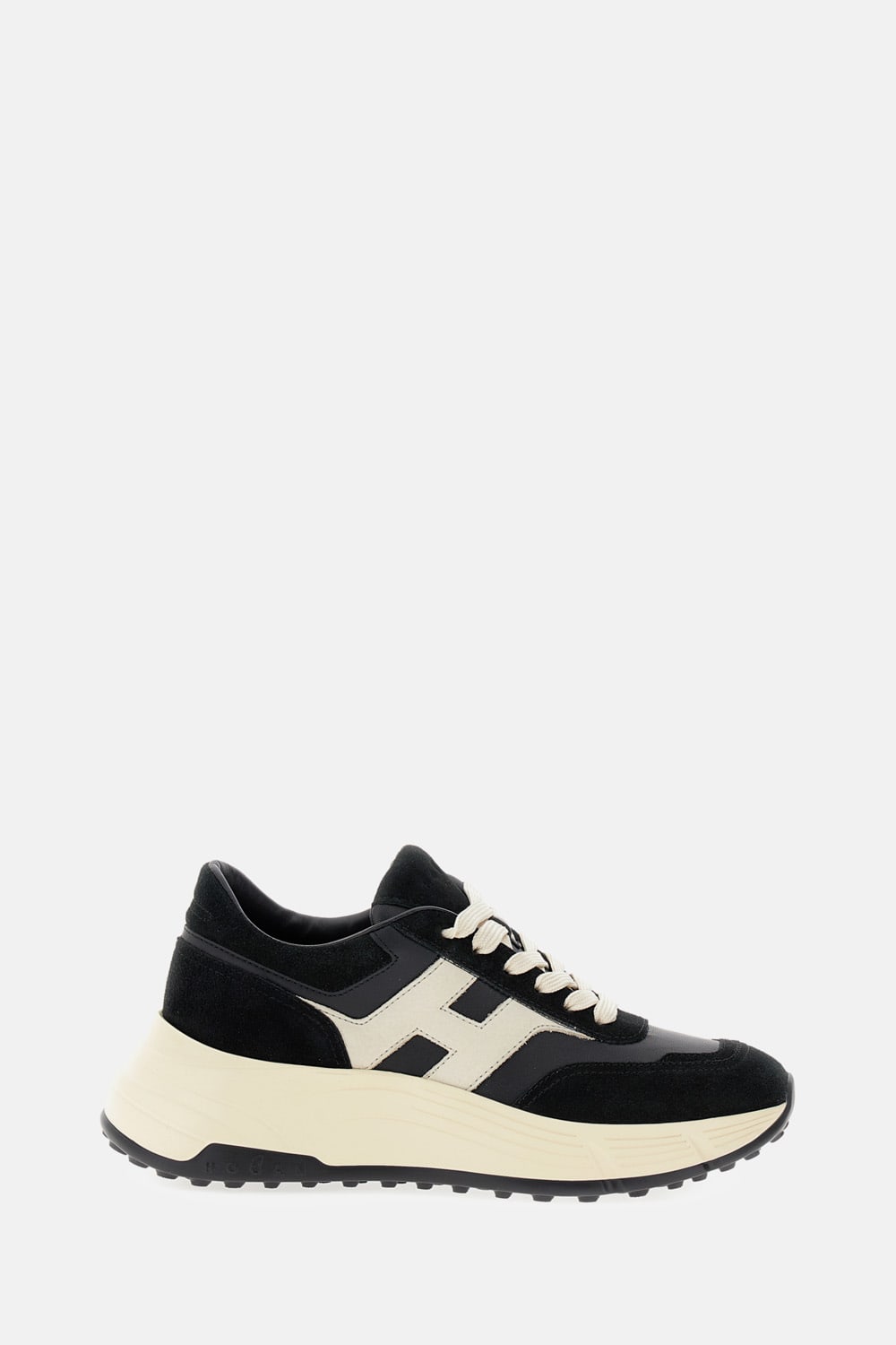 Hogan Suede And Nappa Leather Sneakers With Contrast Panel In Black