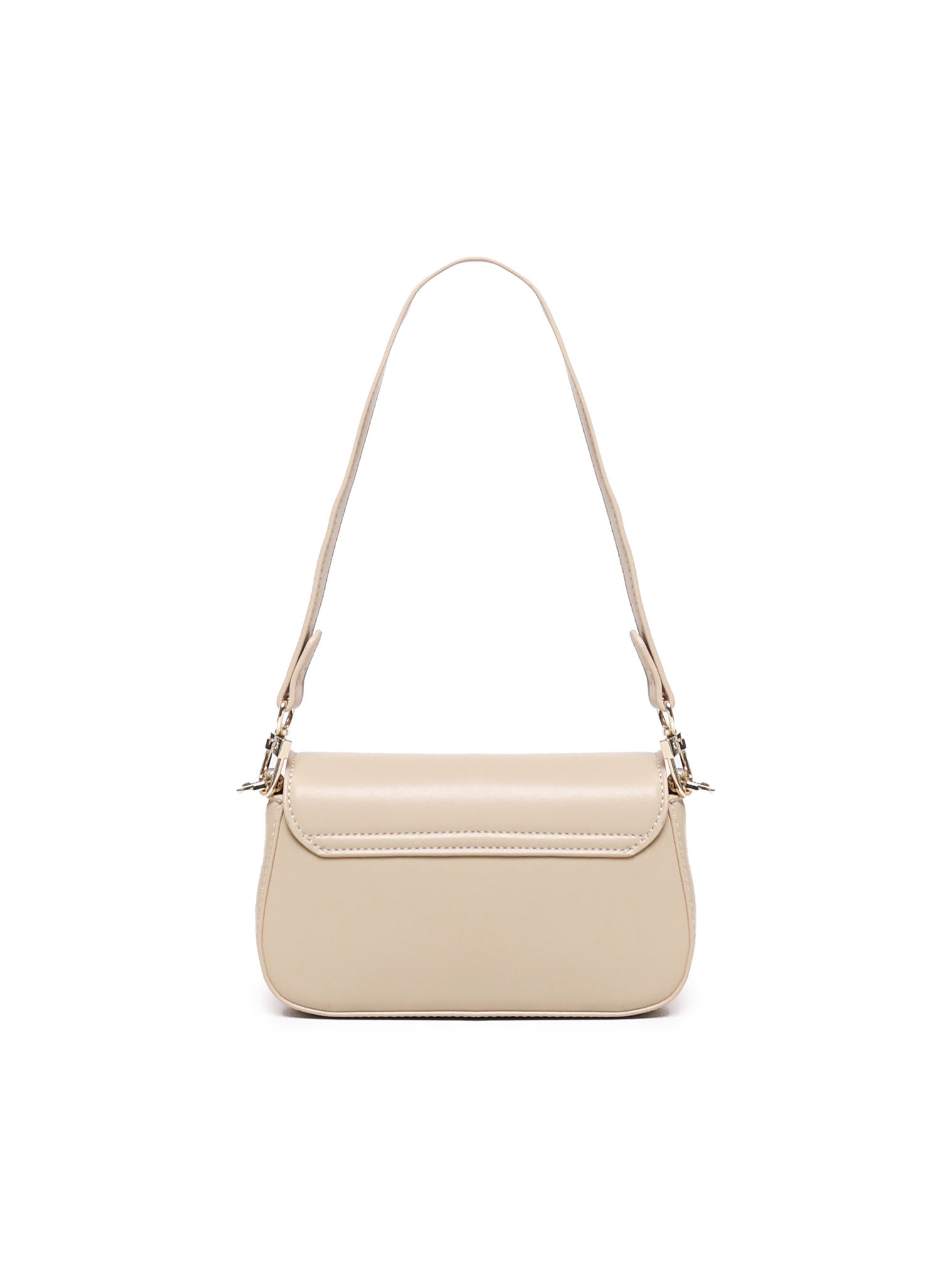 Shop V73 Bamboo Shoulder Bag In Eco-leather In Beige