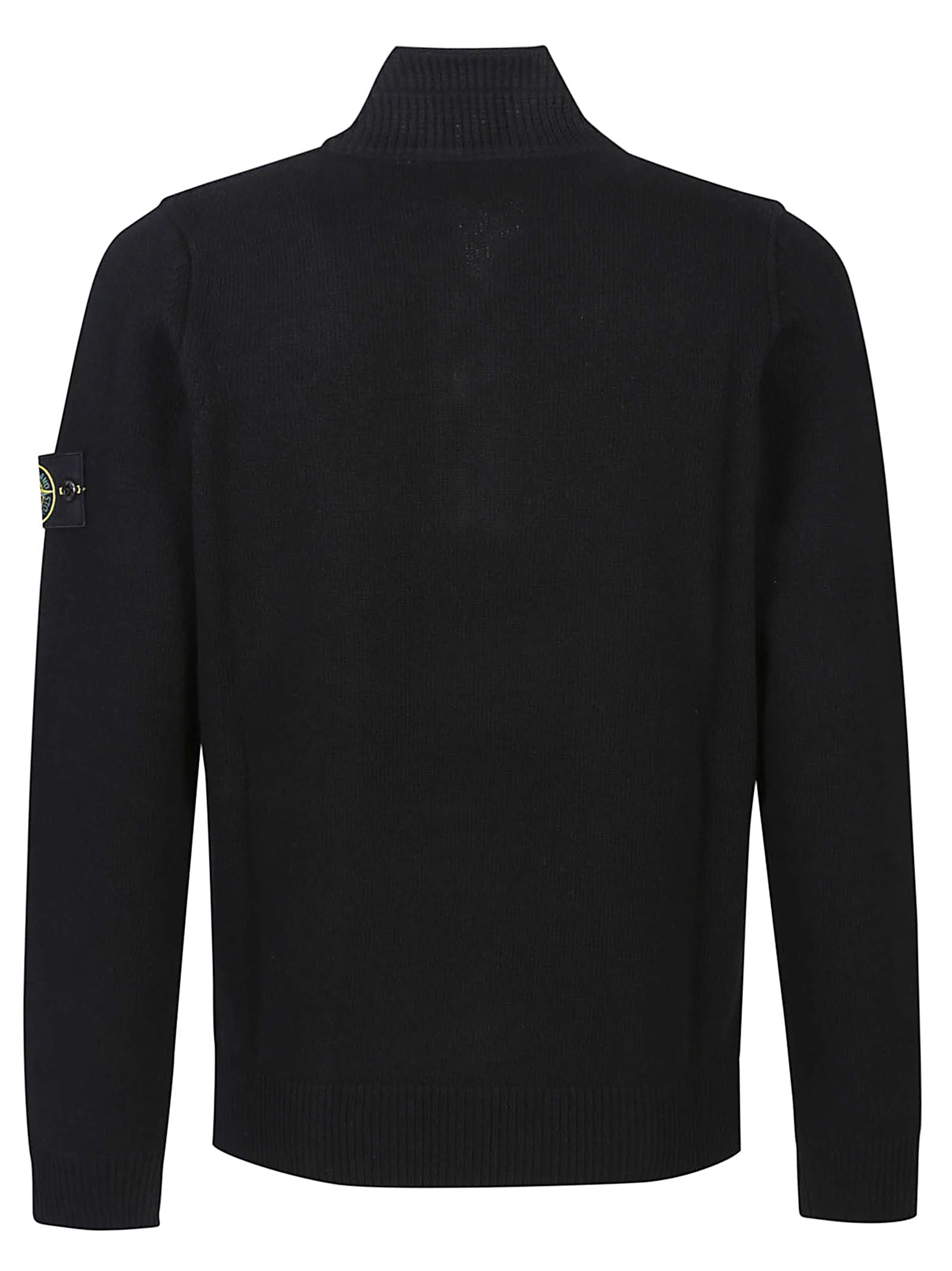 Stone Island Lambswool Polo Shirt In Black