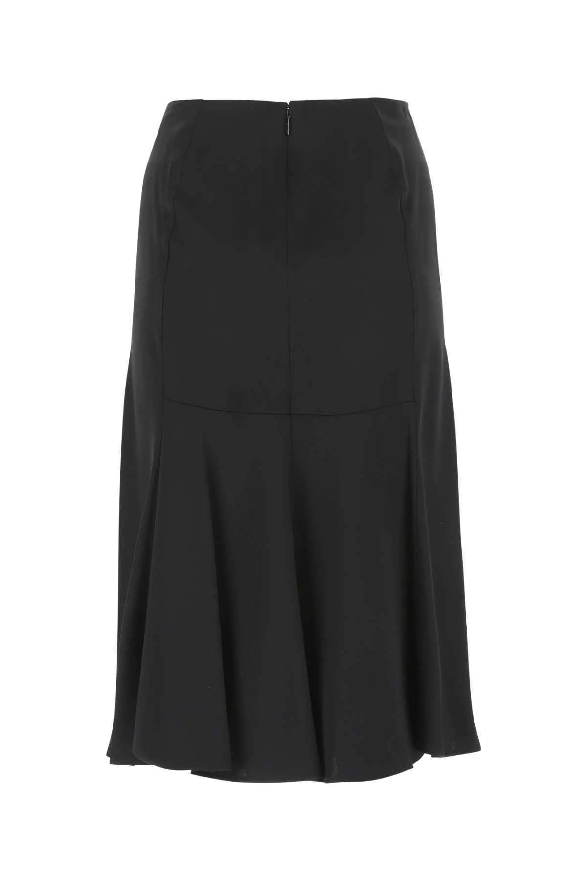 Stella Mccartney Black Satin Skirt In 1000