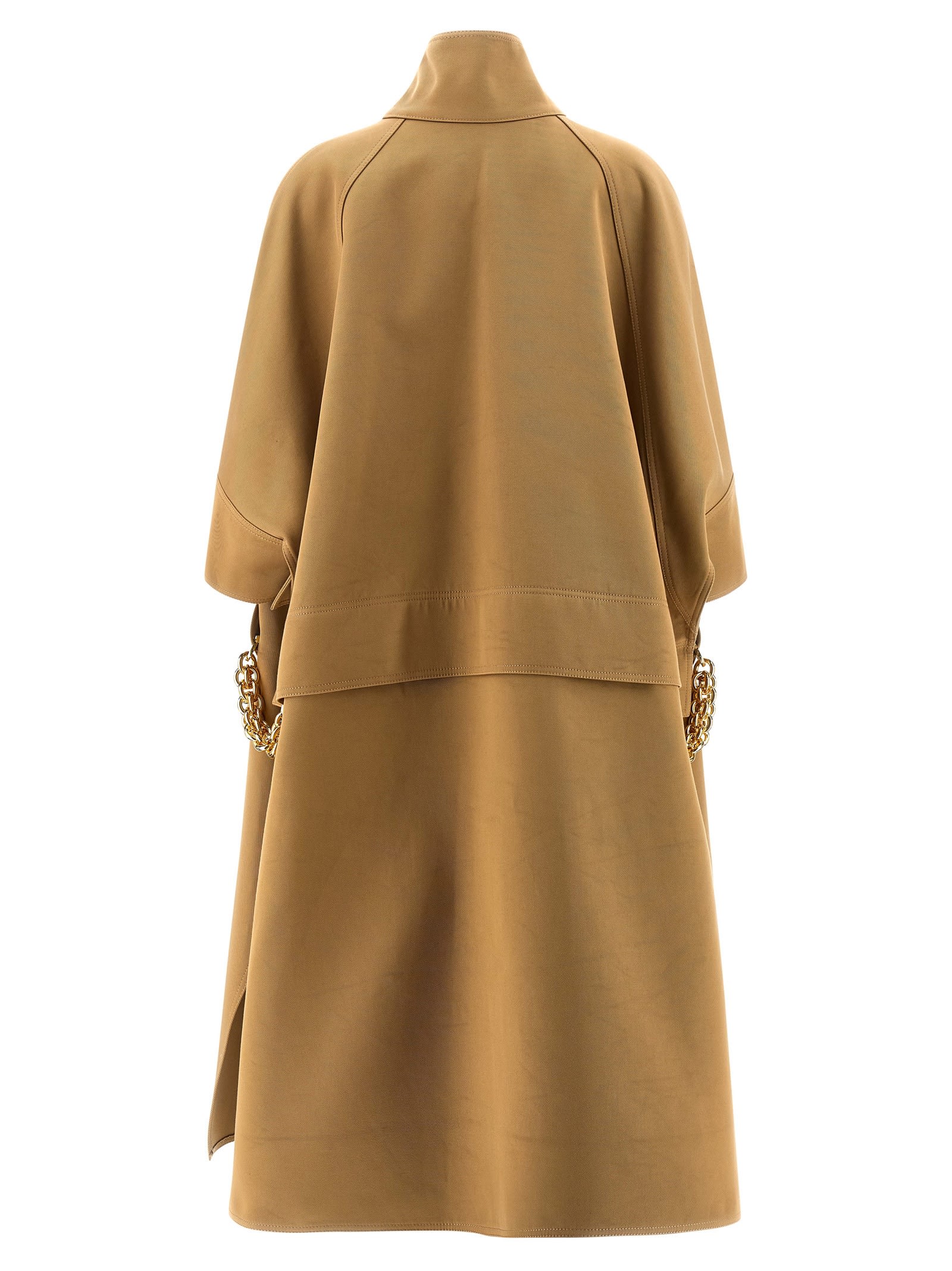 Darkpark Long Coat With High Collar And Raglan Sleeves In Brown