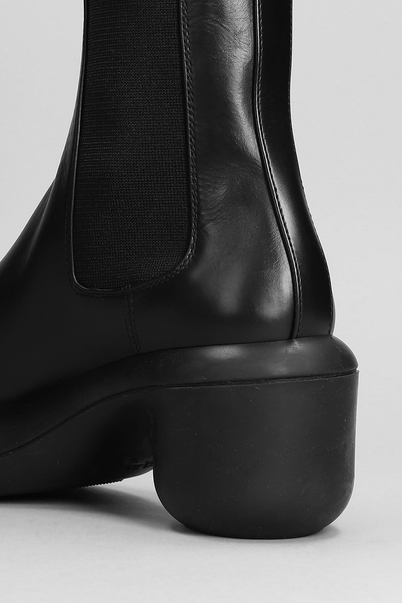 Jil Sander Leather Boot In Black