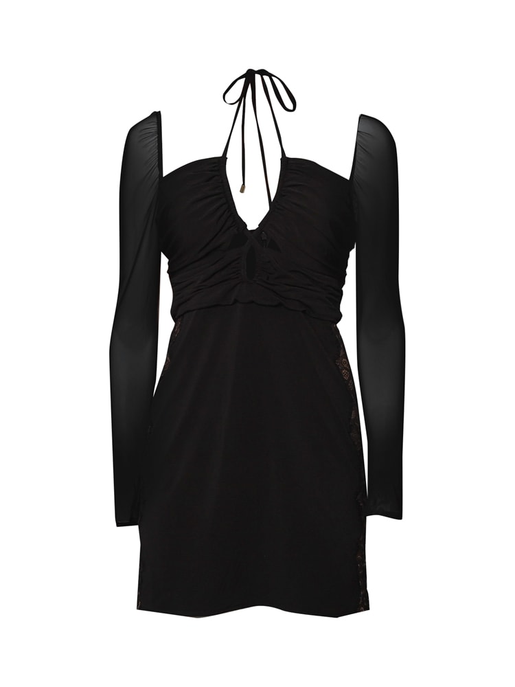 Shop Self-portrait Dress With Cut Out In Black