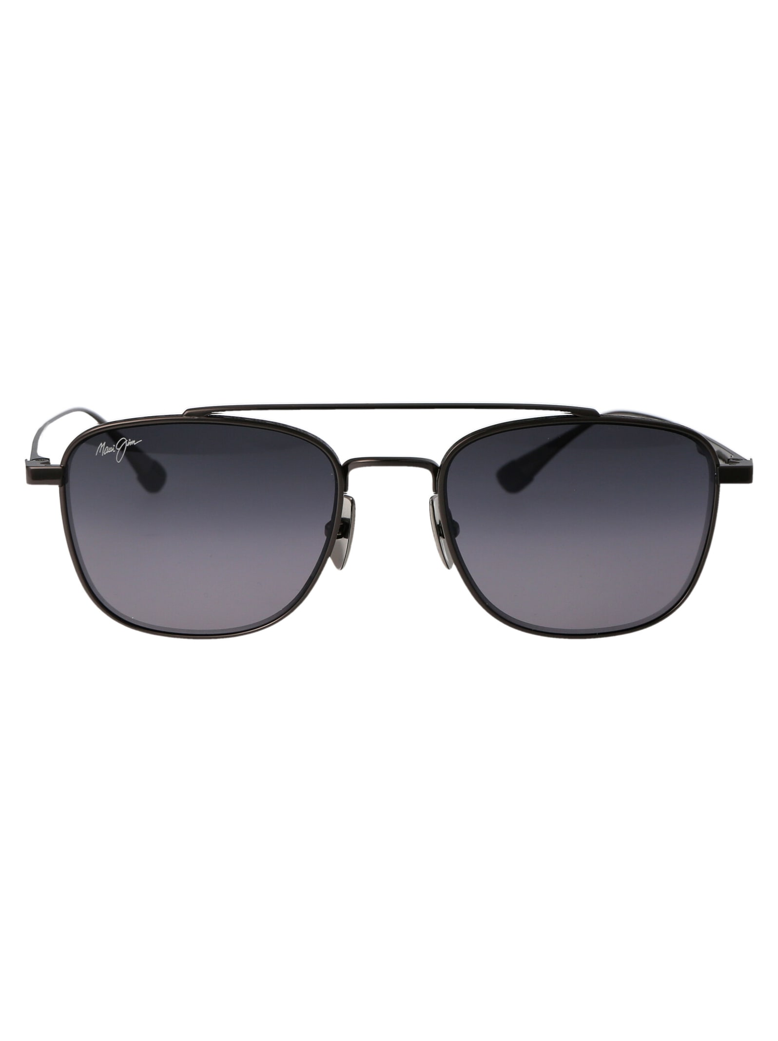 Shop Maui Jim Kahana Sunglasses In 17 Grey Kahana Shiny Dark Ruthenium