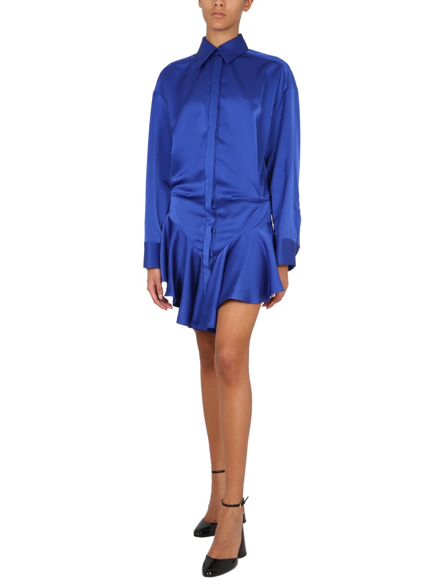 Shop Attico Mini Dress Candice In Blue