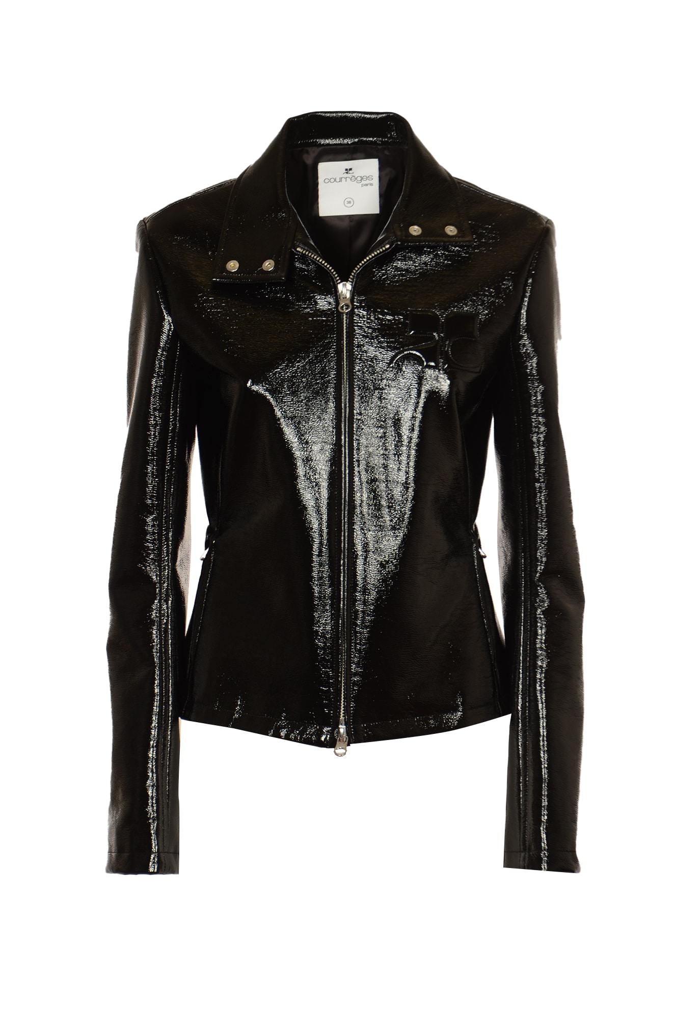 Shop Courrèges Glossy Jacket In Black