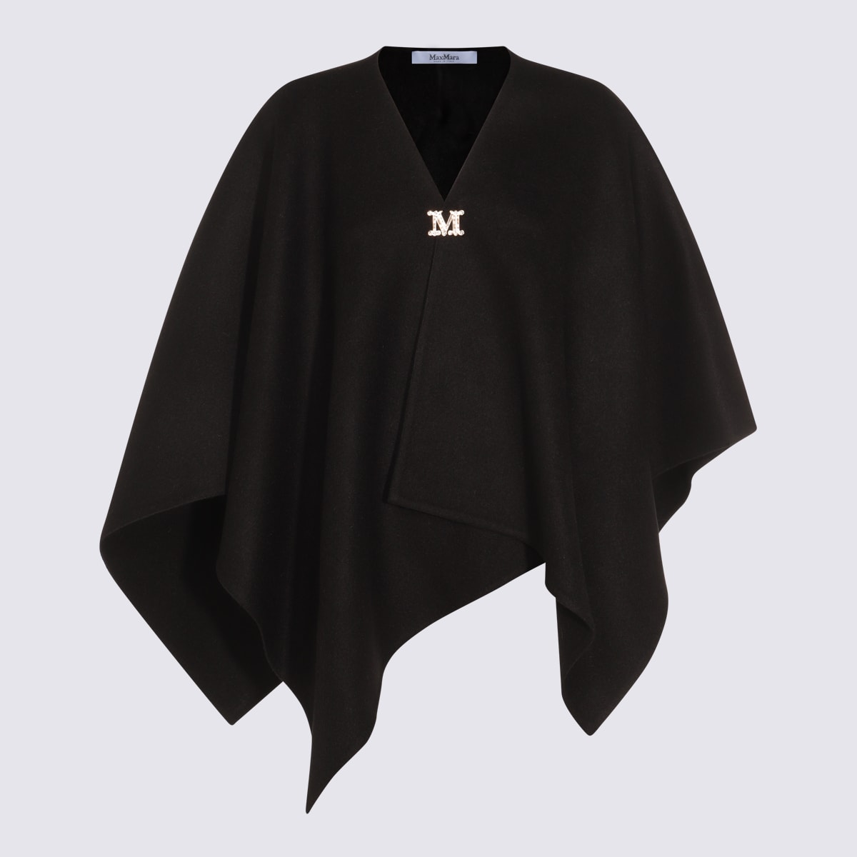 Max Mara Logo Cape In Black