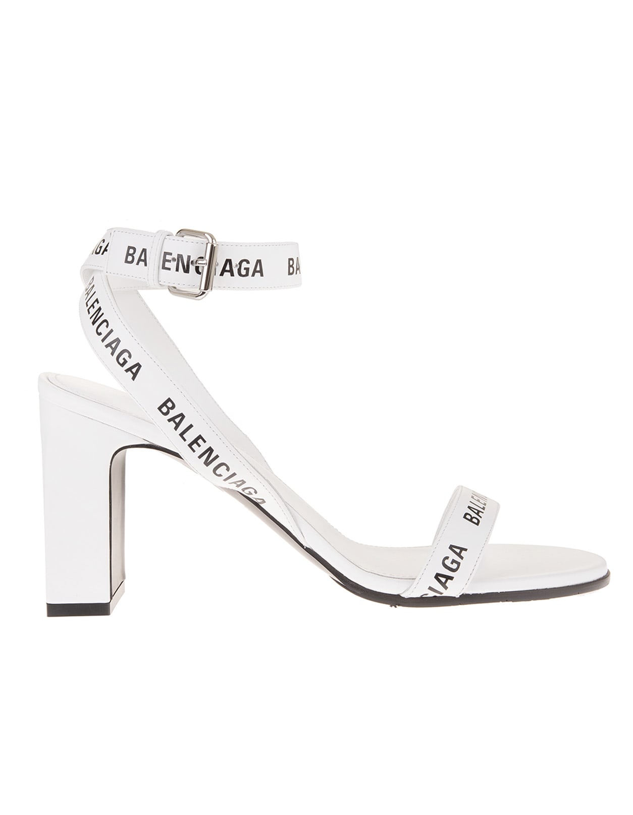 Balenciaga White Sandal With Logoed Straps