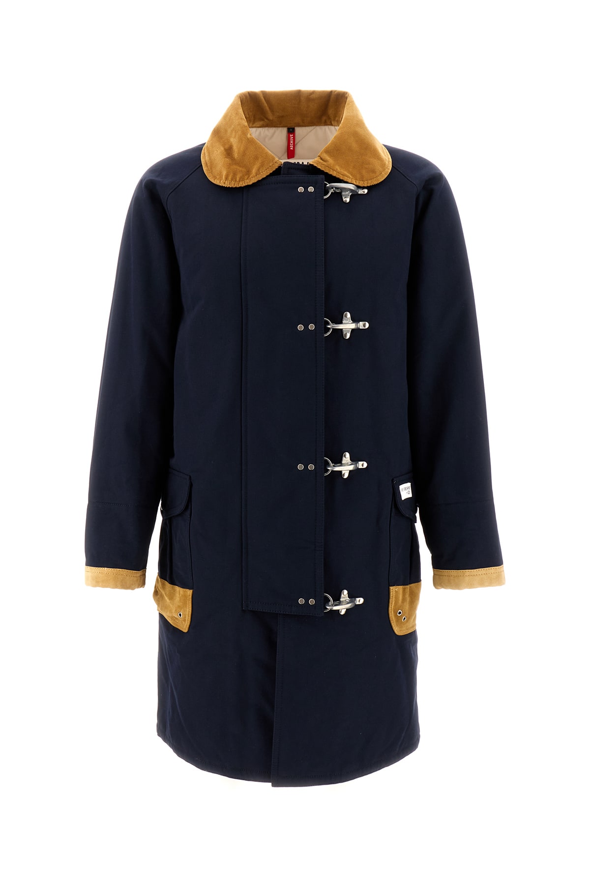 Shop Fay Navy Blue Cotton Padded Coat In Blu Navy