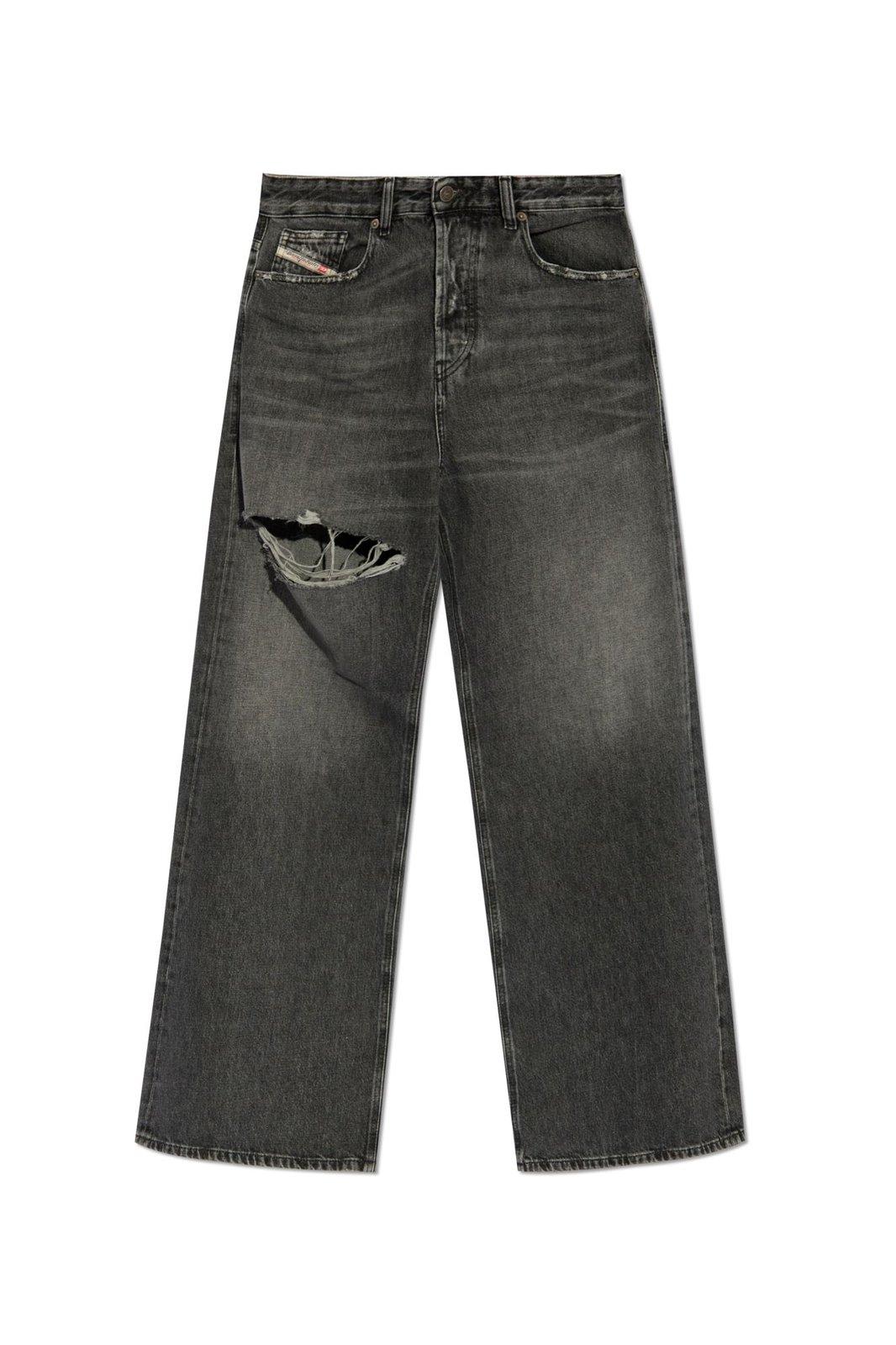 Shop Diesel 1996 D-sire Distressed Flared Jeans In Nero