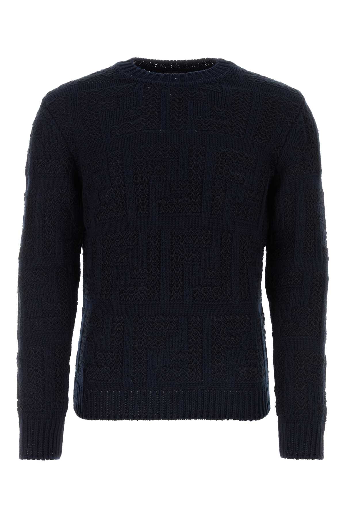 Fendi Blue Cotton Blend Sweater