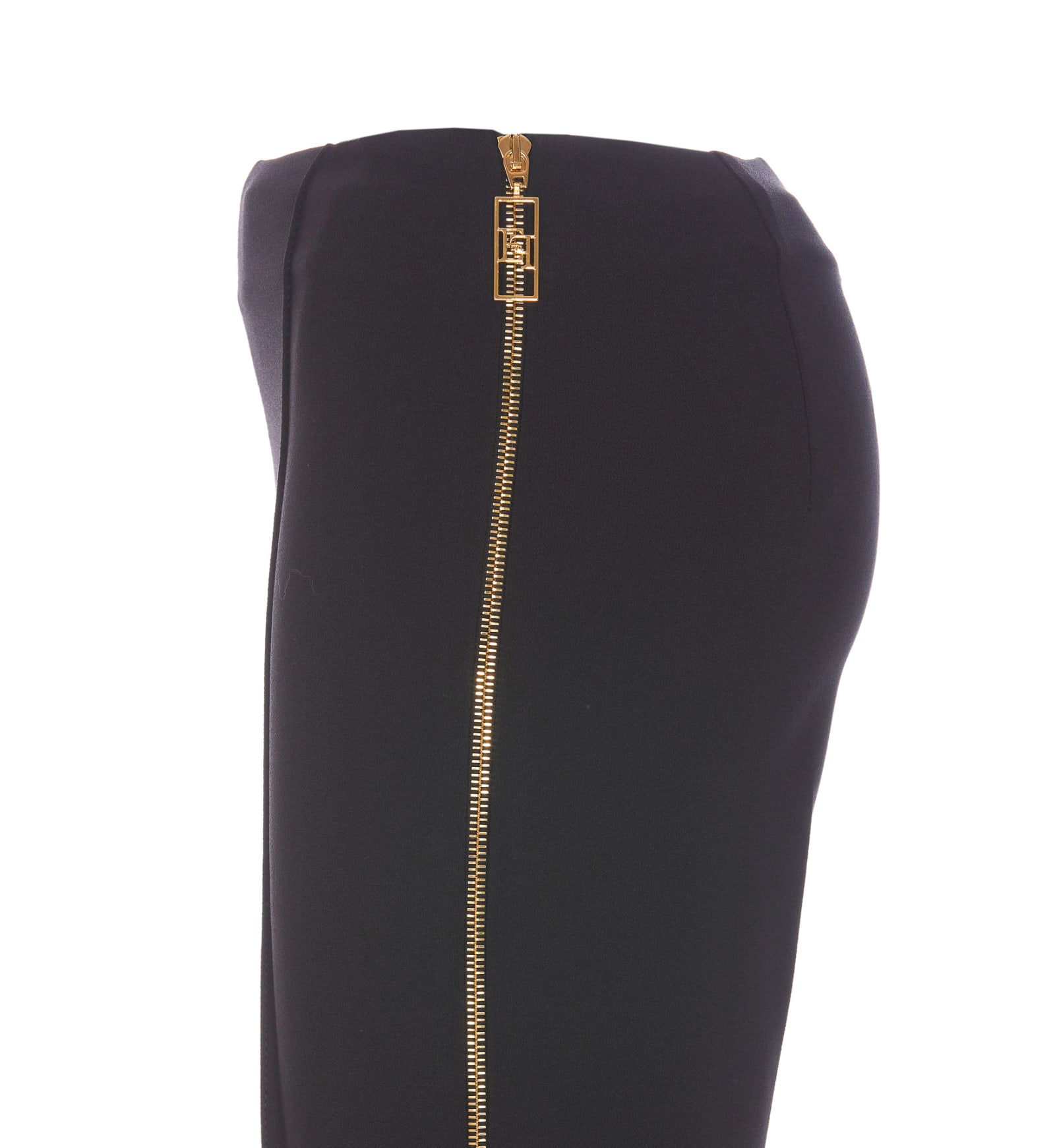 Shop Elisabetta Franchi Logo Straight Pants In Black