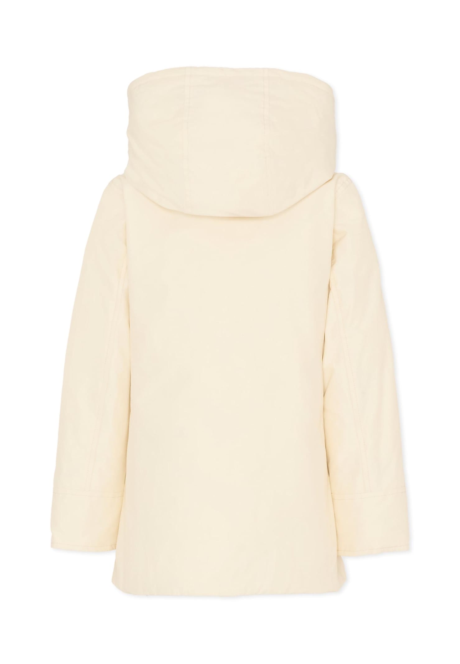 Woolrich White Arctic Parka For Girl With Logo In White