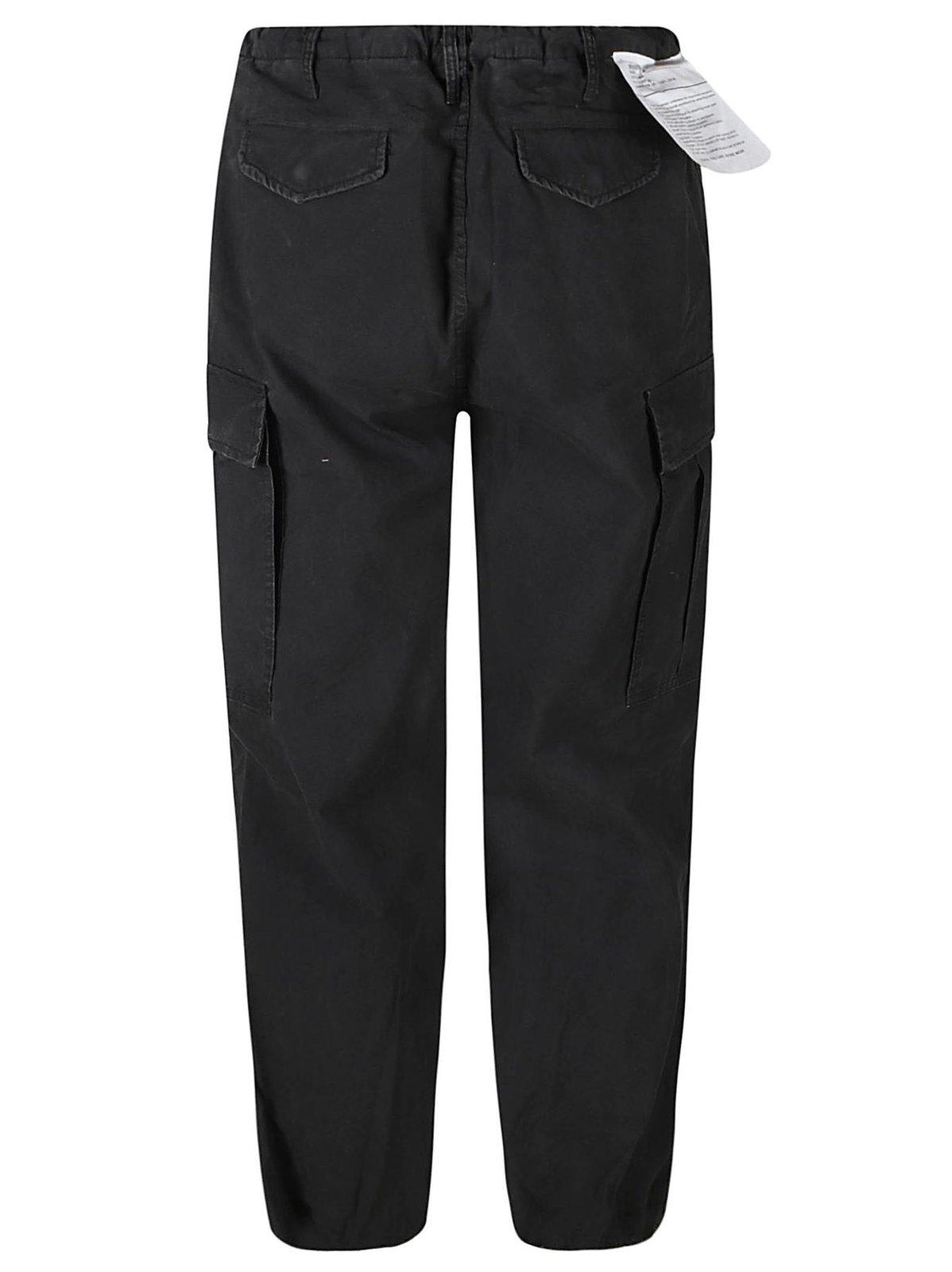 Shop R13 Balloon Army Tapered Leg Cargo Trousers In Black