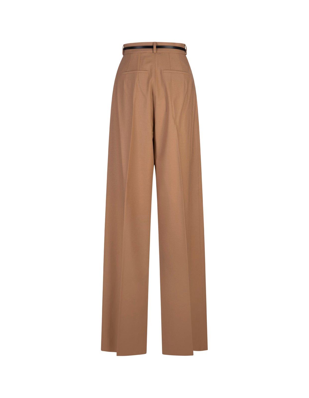 Shop Sportmax Belted Straight Leg Trousers In C