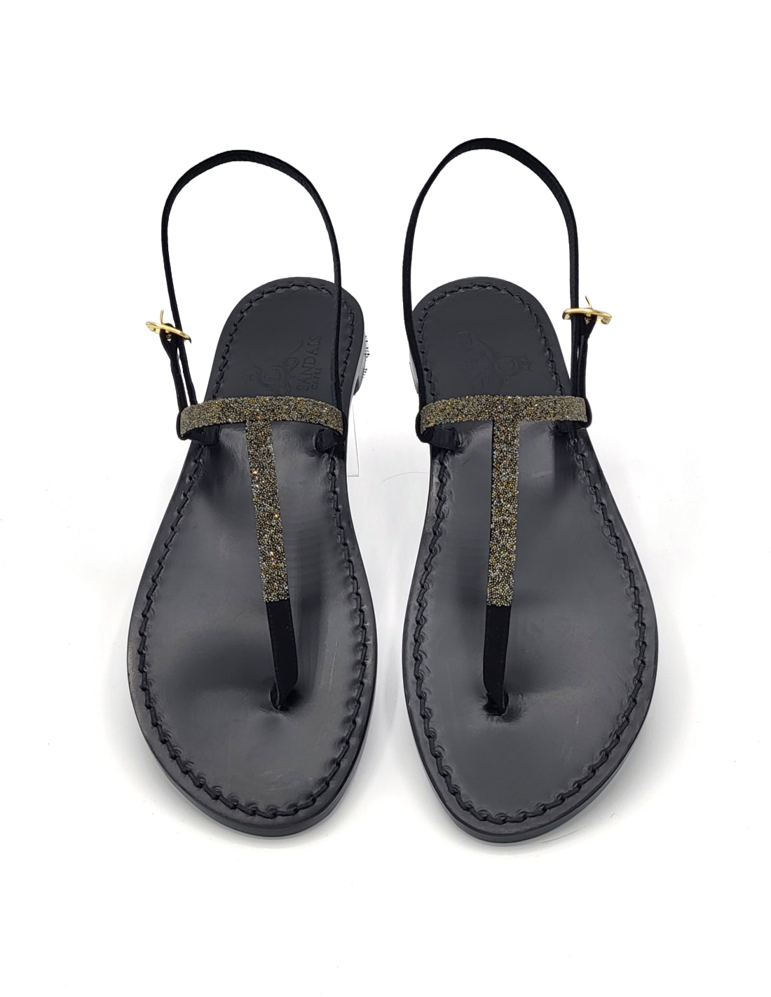 Dea Sandals Crystal Fabric Black Sn Jewel Sandals In Black, Microcrystals