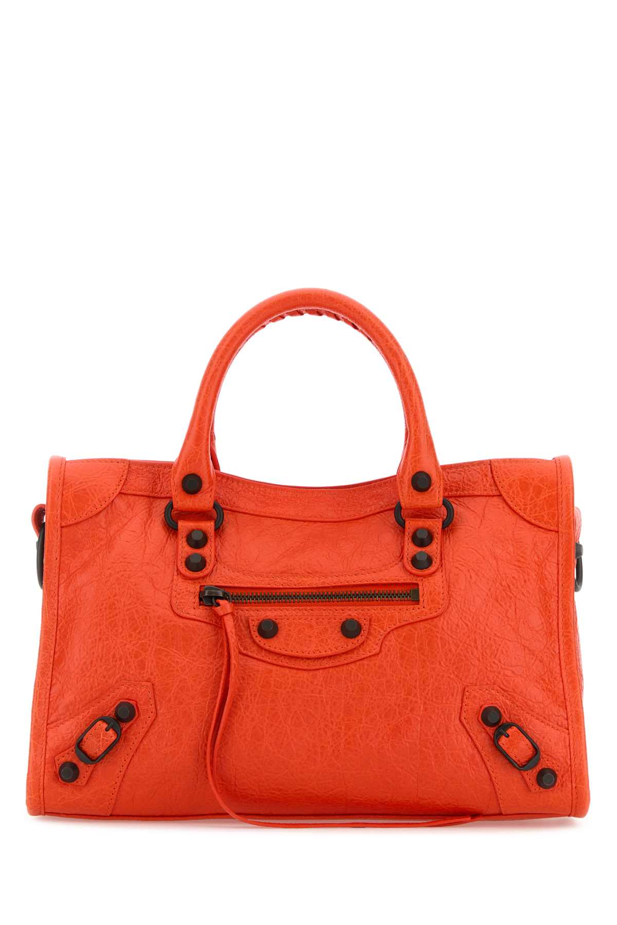 Balenciaga Fluo Orange Leather Small Le City Handbag