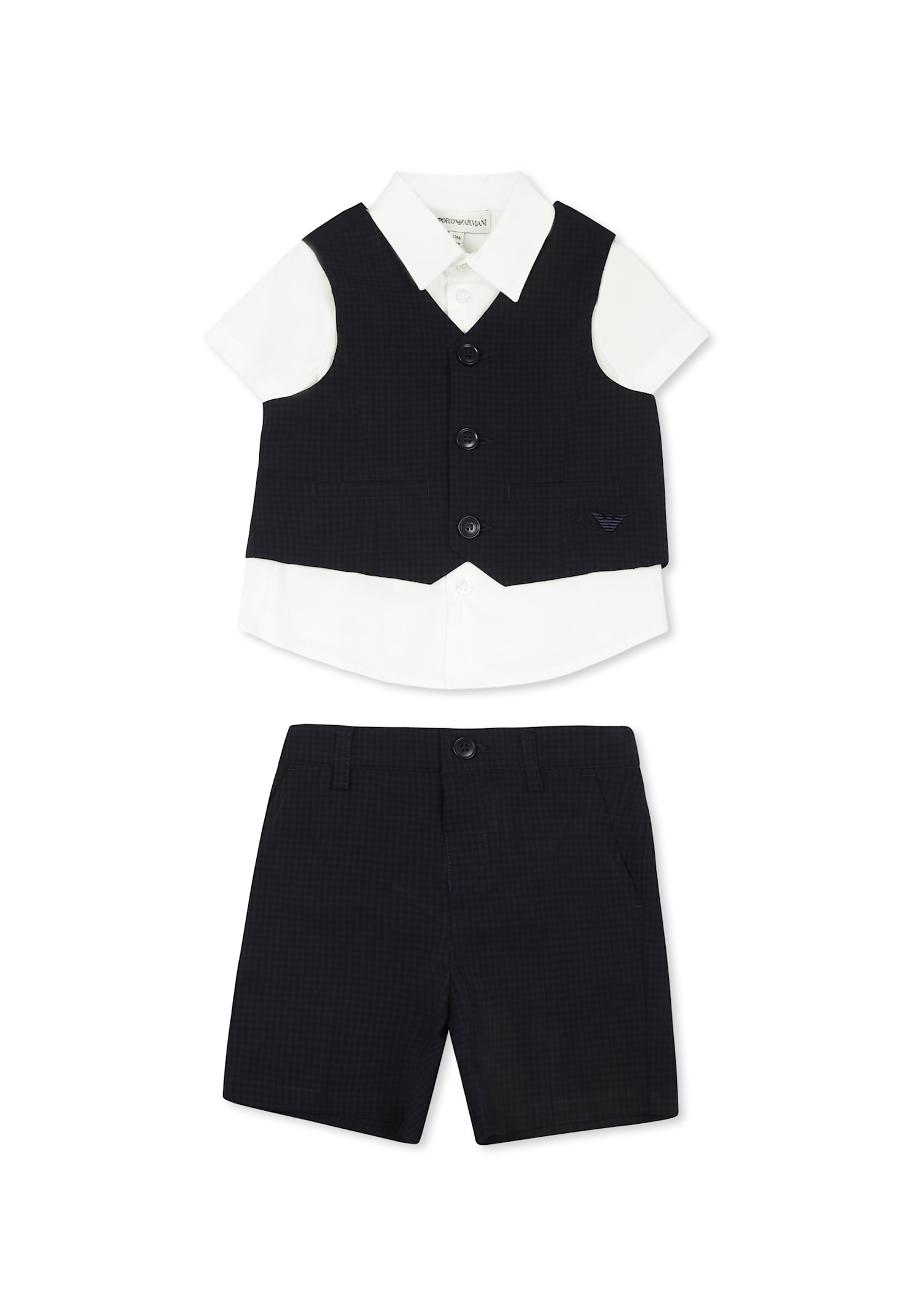 Emporio Armani Blue Set For Baby Boy With Iconic Logo In Multicolor