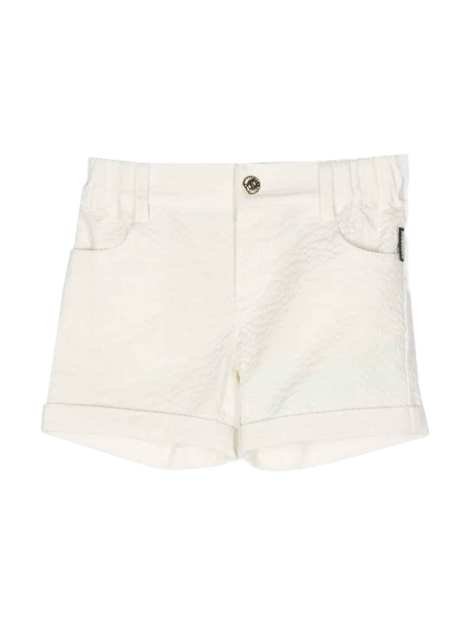 Shop Moschino White Shorts Baby Unisex In Bianco