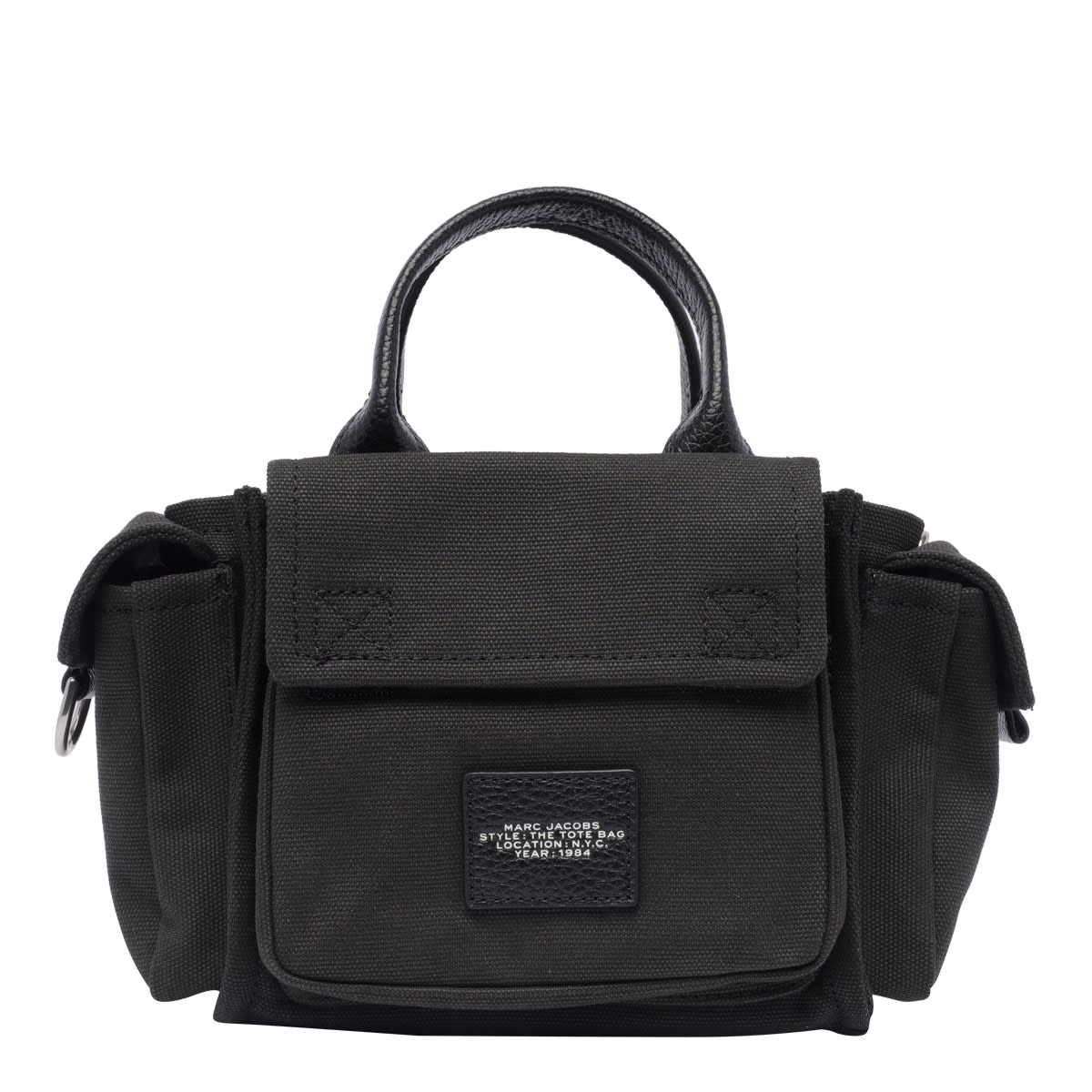 Marc Jacobs Compact Crossbody Tote With Bold Logo In Black