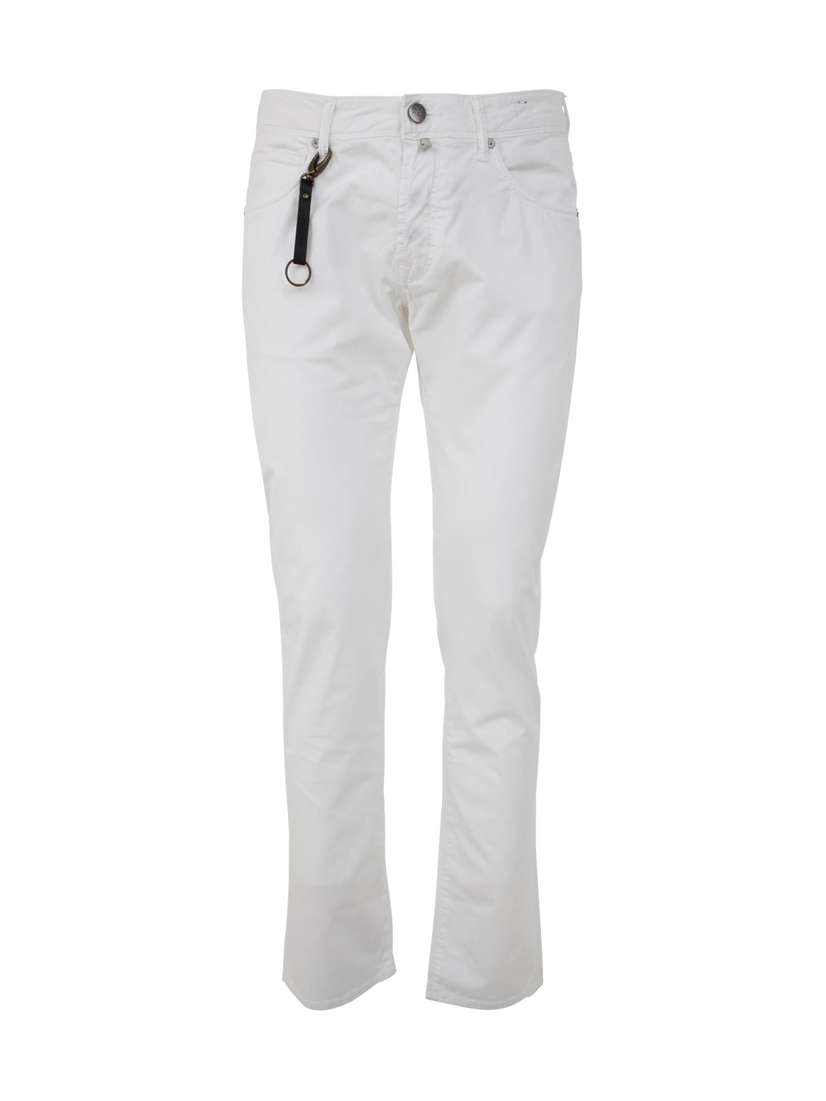 Incotex Genjc Five Pocket Solid Jeans In Optical White