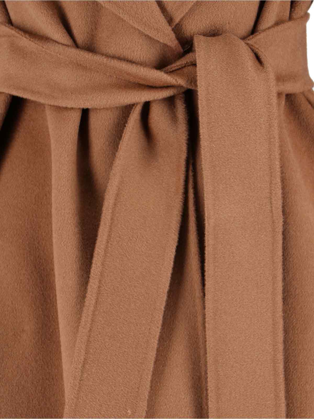 Max Mara Canneti Double Breasted Wool-cachemere Double Drap Long Coat Coats Brown In Brown