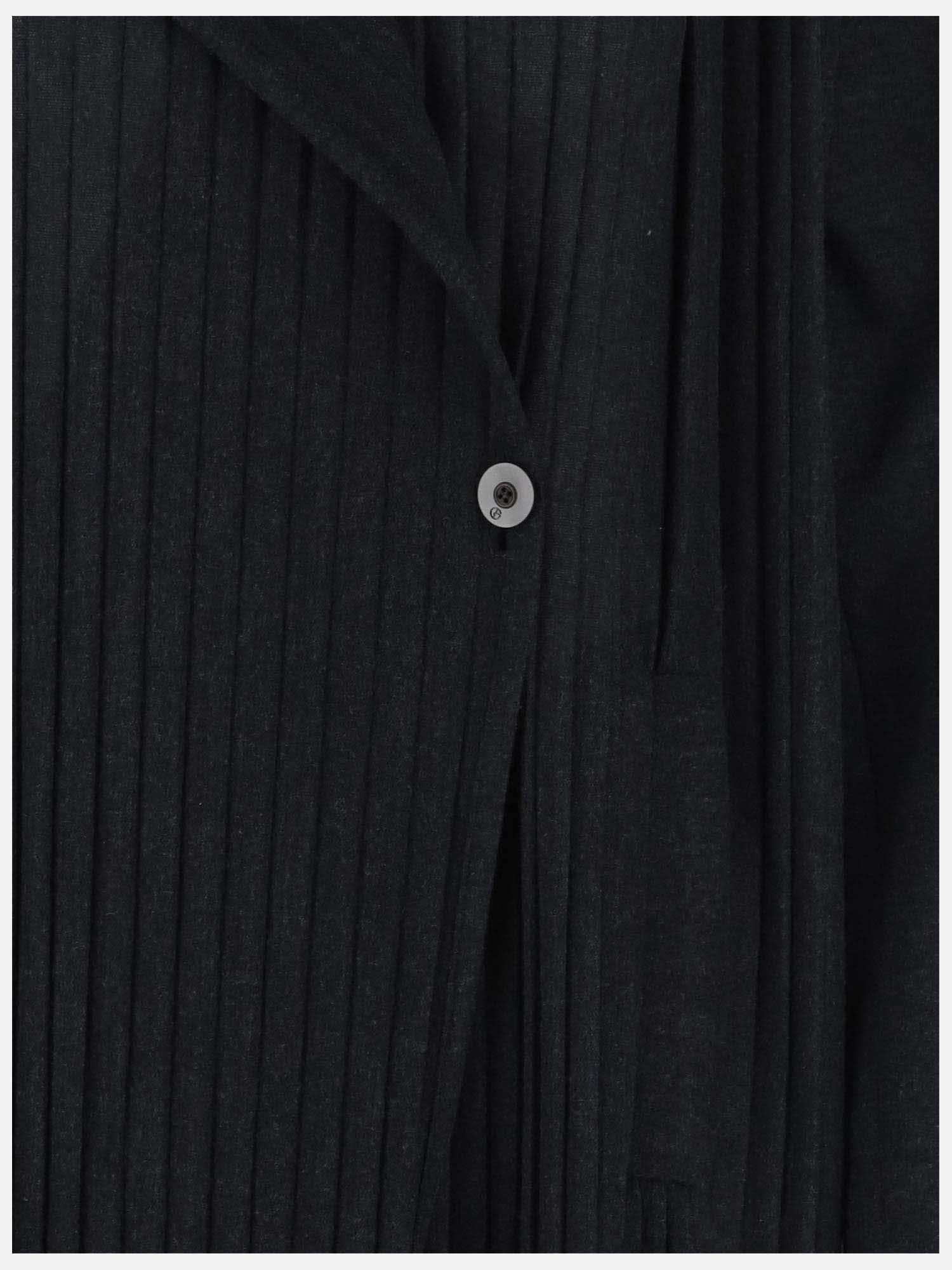 Shop Giorgio Armani Wool Blend Long Coat In Black