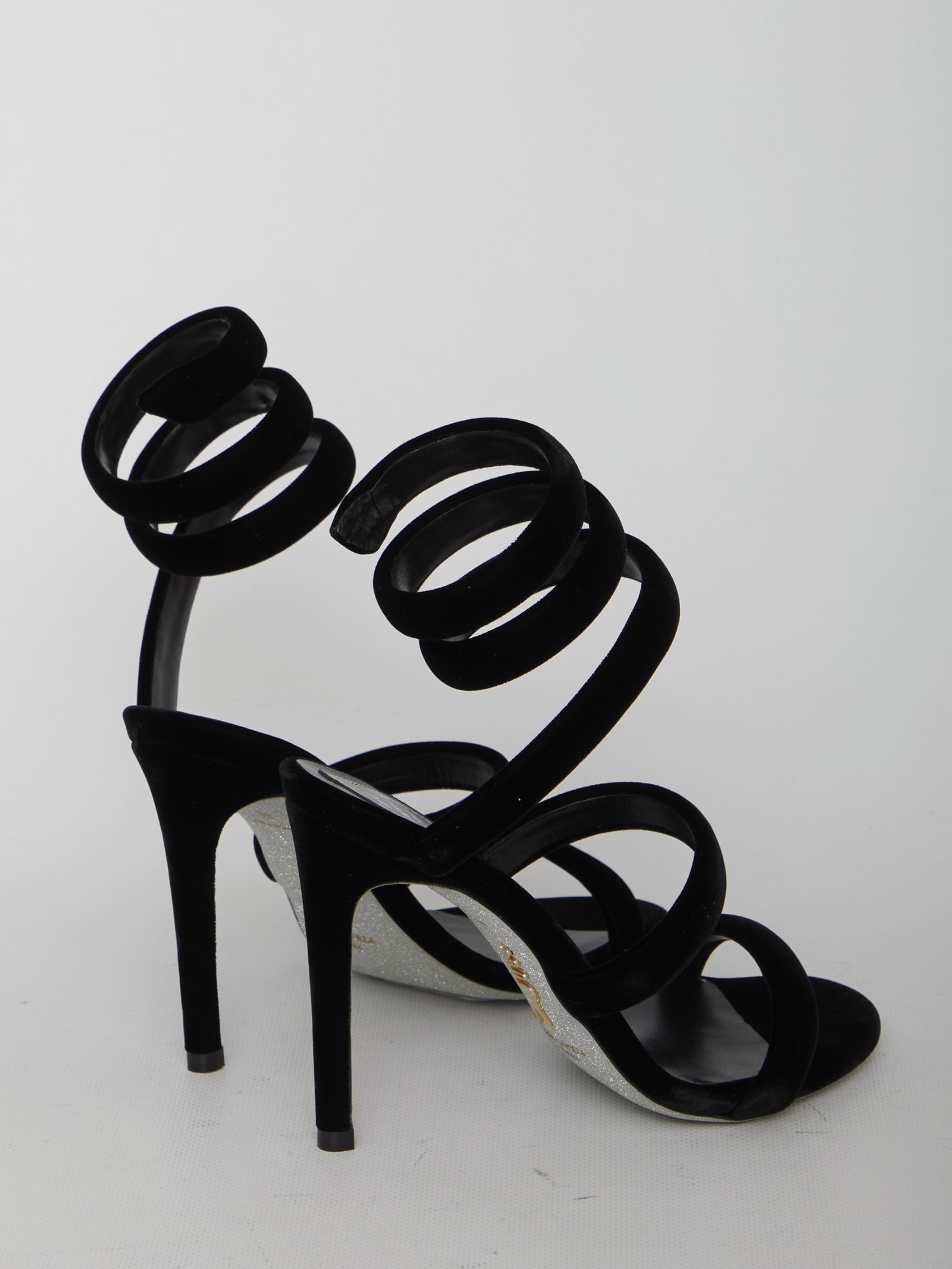 Shop René Caovilla Cleo Sandals In Black