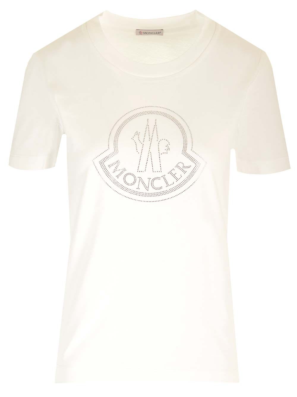 Shop Moncler Basic T-shirt In White