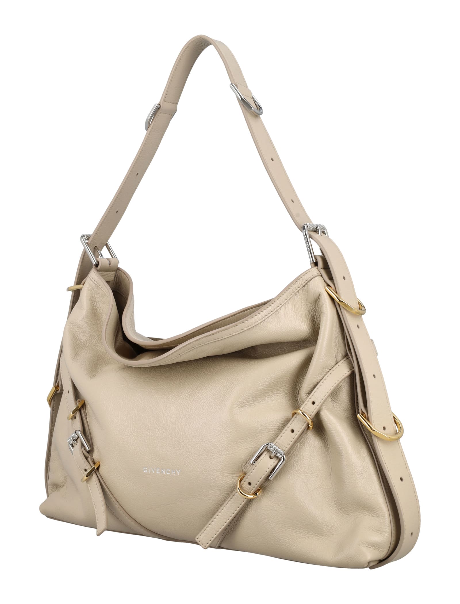 Shop Givenchy Medium Voyou Bag In Natural Beige