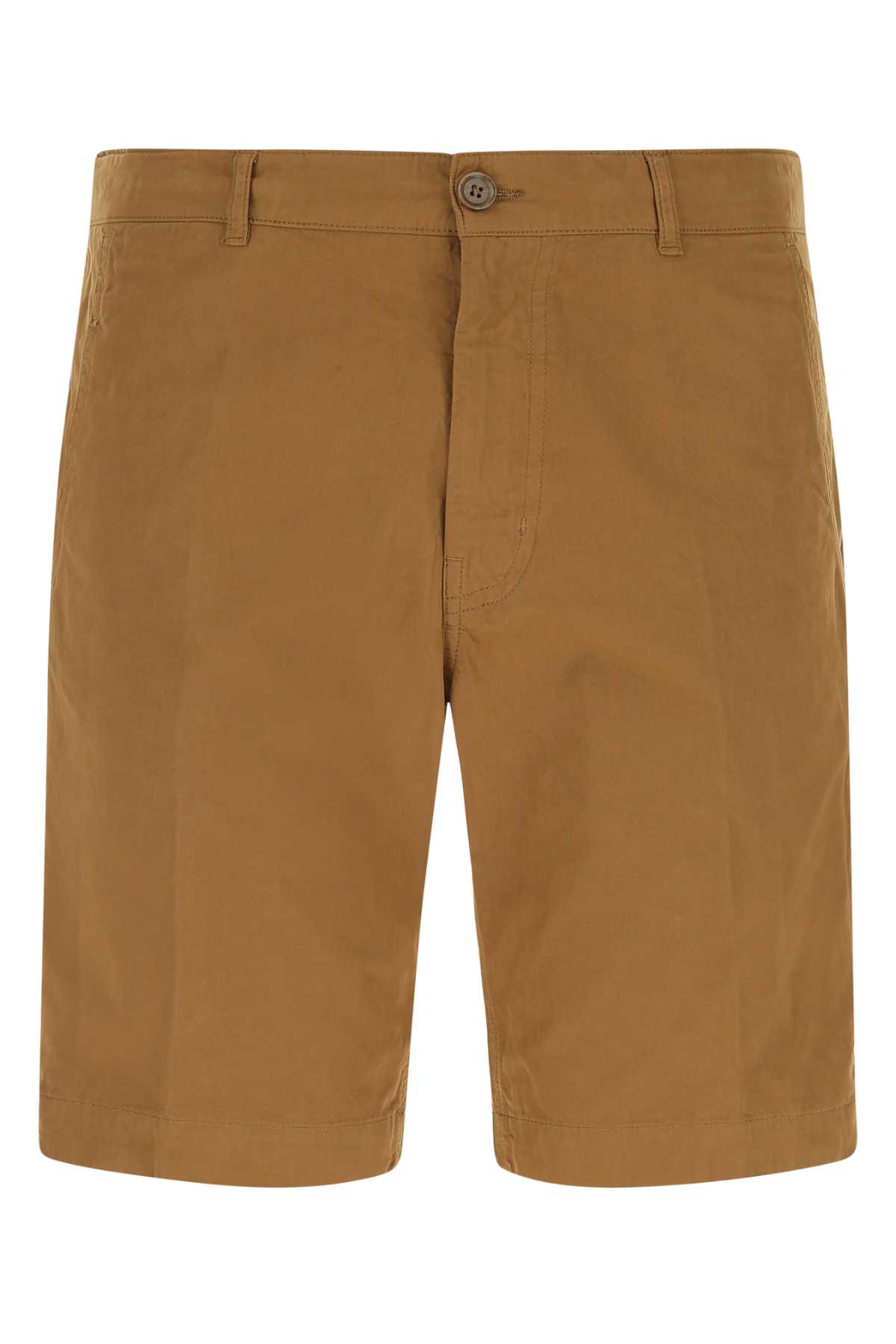 Caramel Cotton Bermuda Shorts