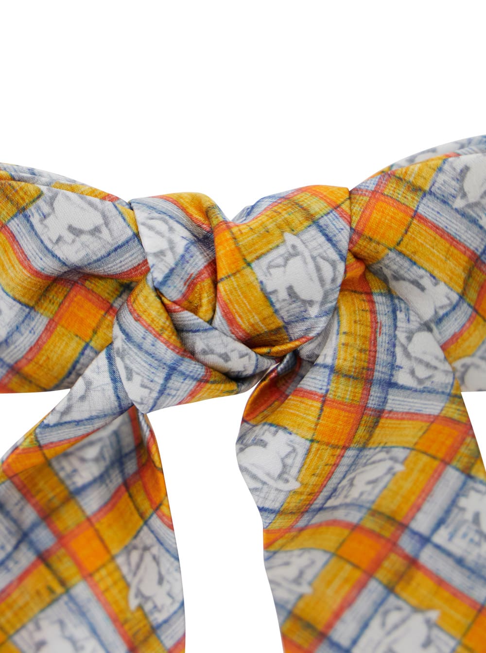Vivienne Westwood Yellow Hair Clip With Orb Check Motif In Silk Woman In Yellow