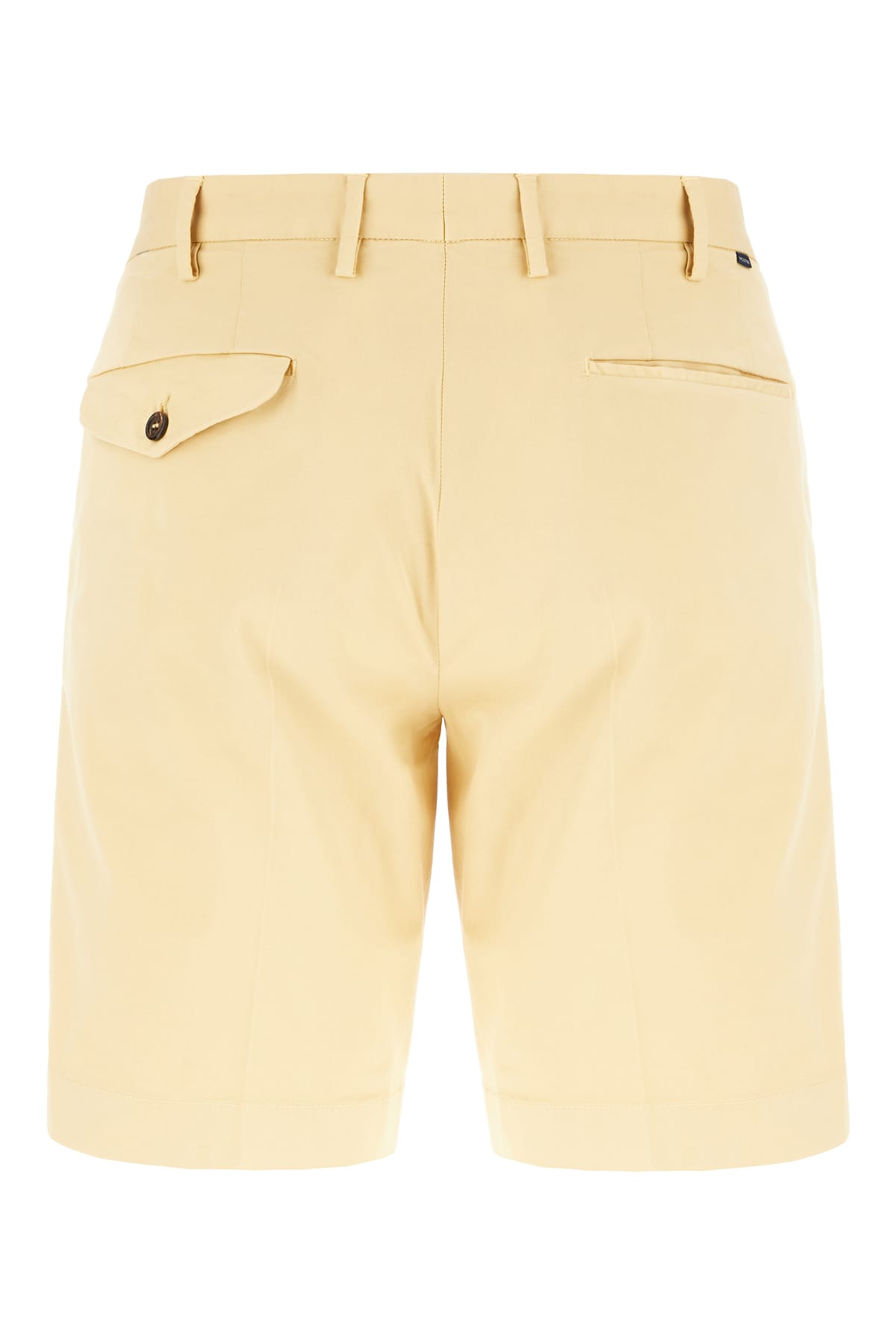 Mustard Stretch Cotton Bermuda Shorts