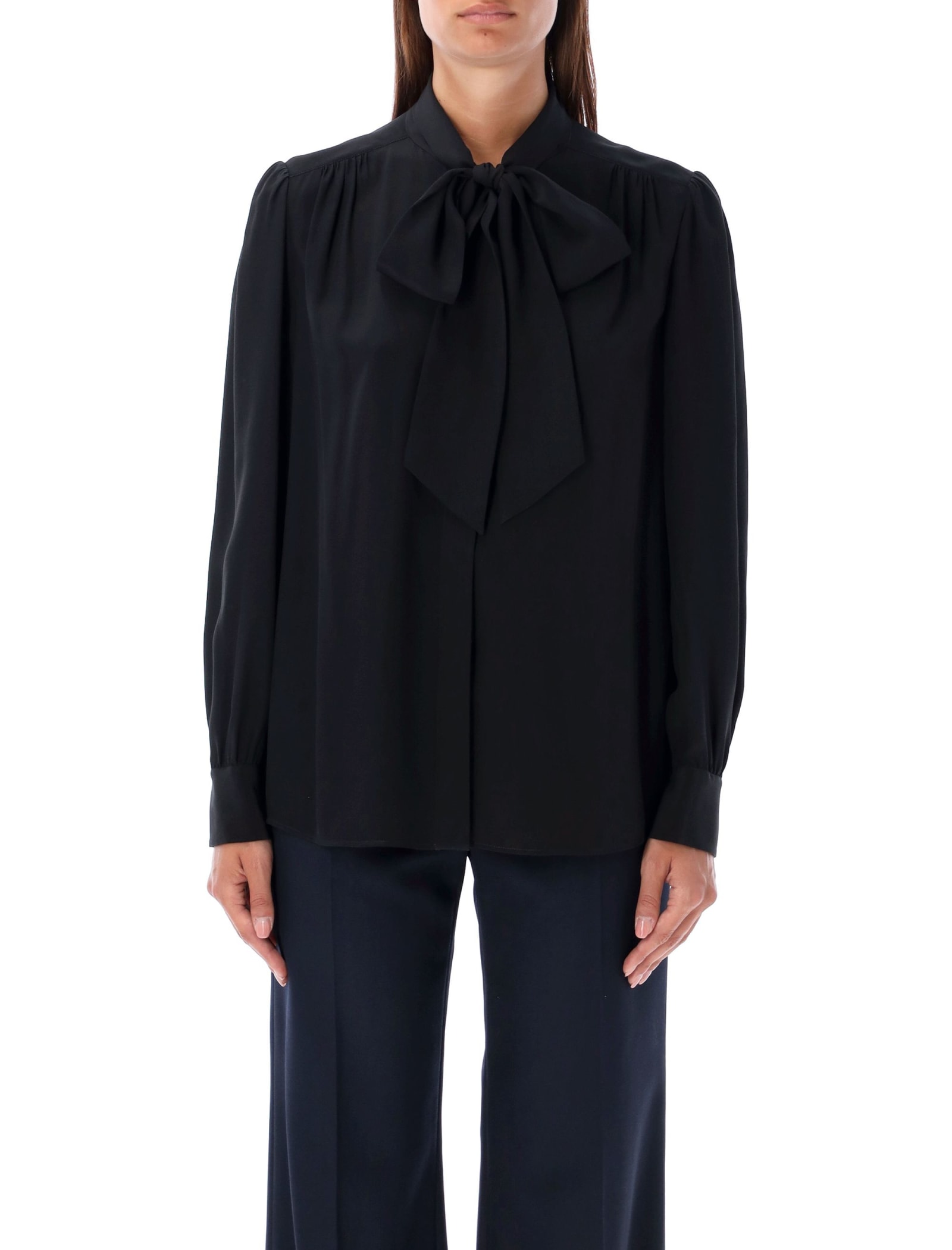 Shop Chloé Lavallier Shirt In Black