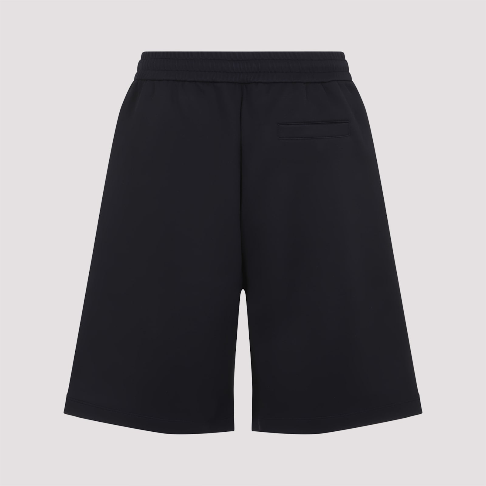Giorgio Armani Navy Blue Polyamide Bermuda Shorts With Concealed Drawstring In Dark Navy