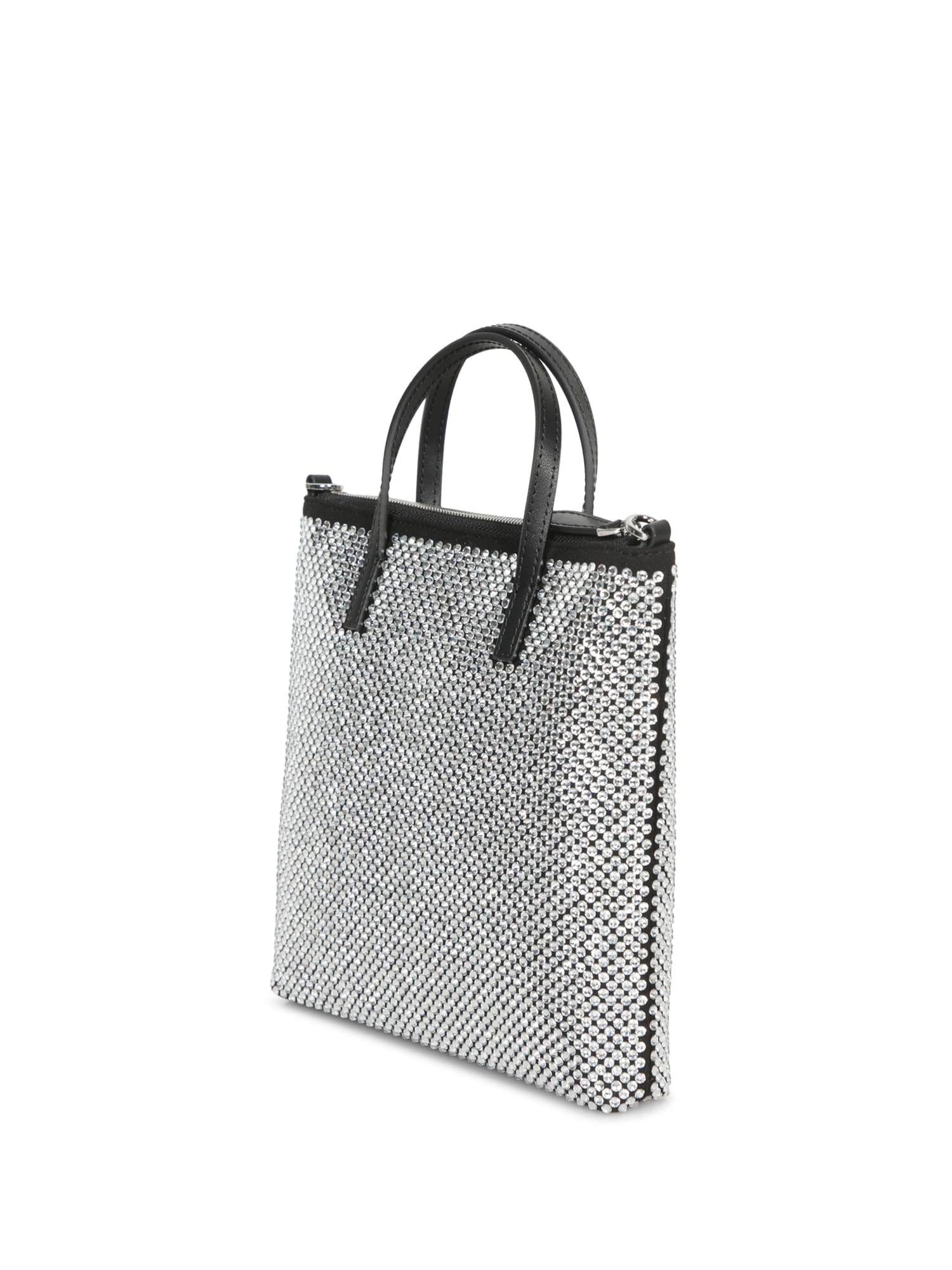 PINKO STRASS BLACK MINI SHOPPER BAG 