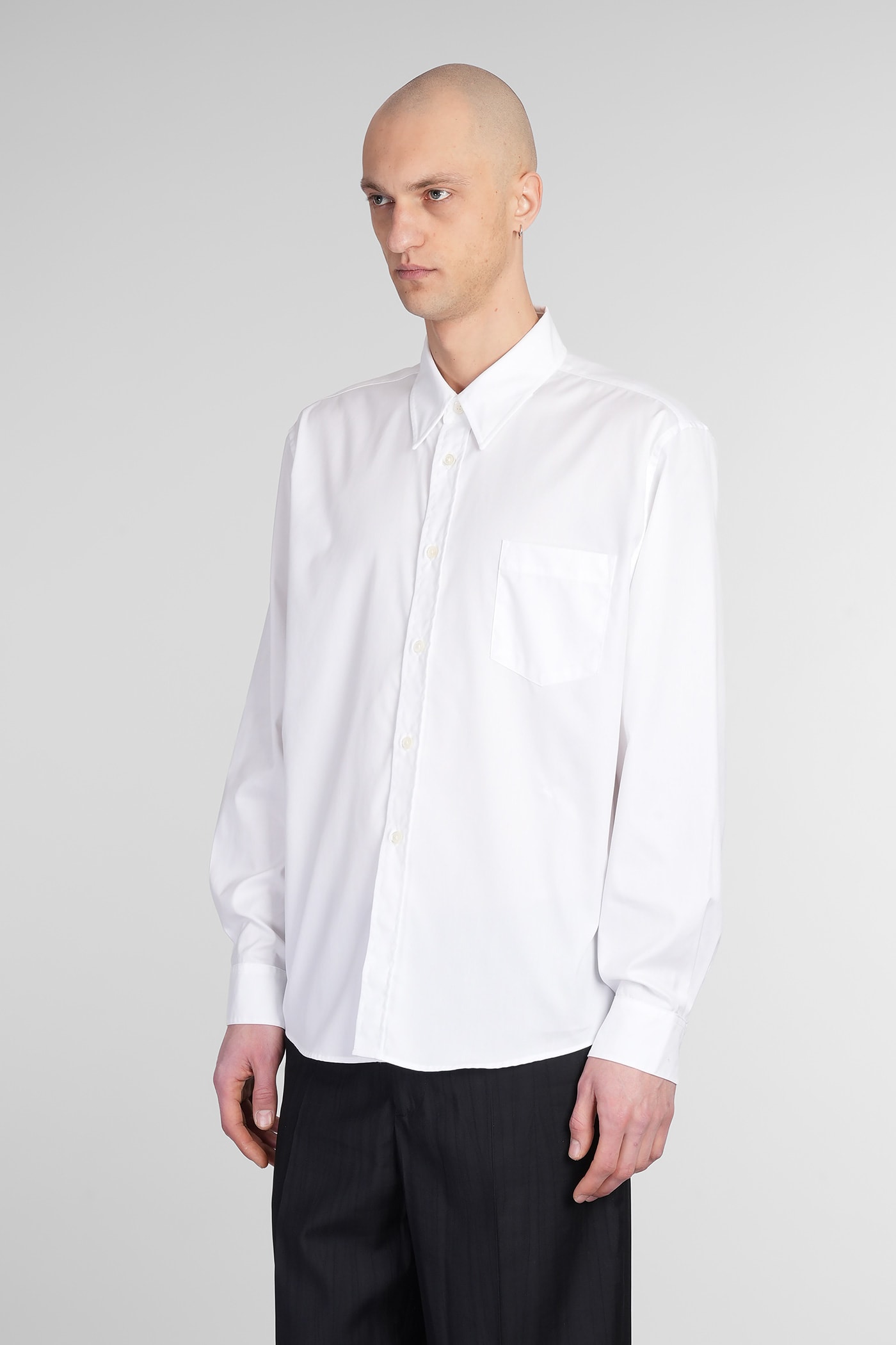 Our Legacy Off-white Coco Shirt With Point Collar And Mother Of Pearl Buttons In White