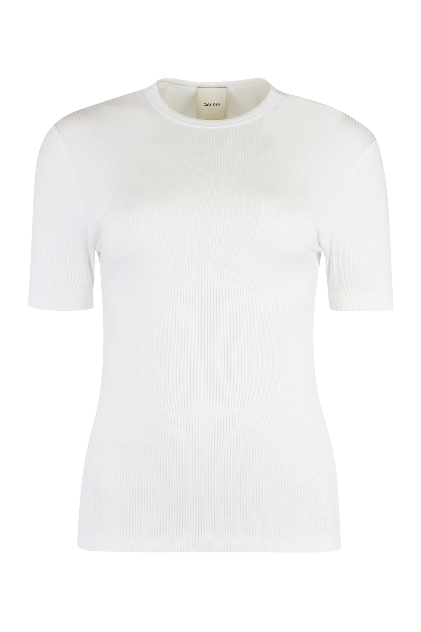 Shop Calvin Klein Crew-neck T-shirt In White
