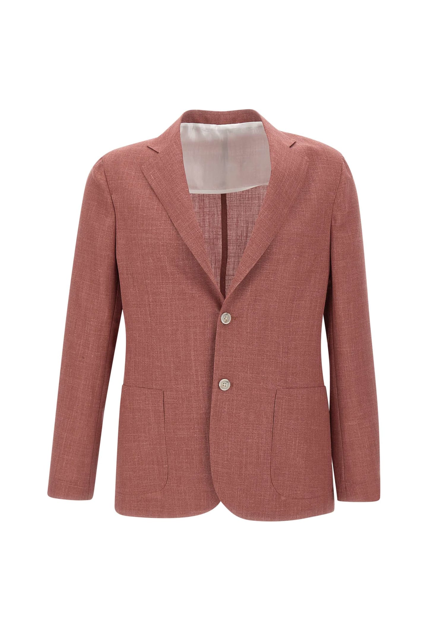 Shop Barba Napoli Wool, Silk And Linen Blazer In Red