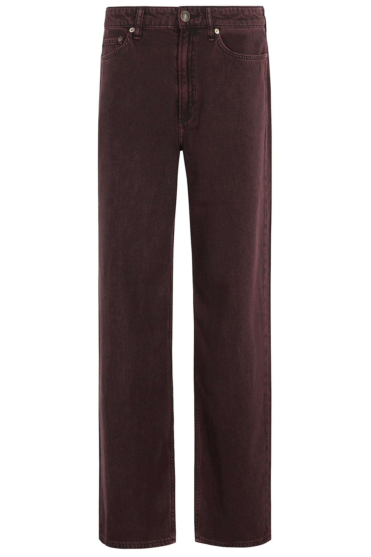 Rag & Bone Charlie High Rise Ankle Barrel Leg Jeans In Burnt Burgundy In Brown
