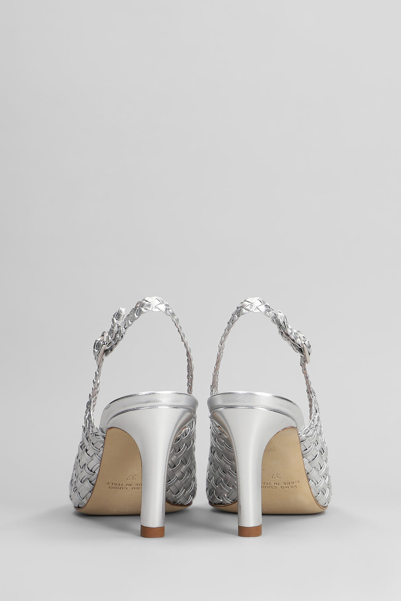 Shop Lella Baldi Pumps In Silver Leather
