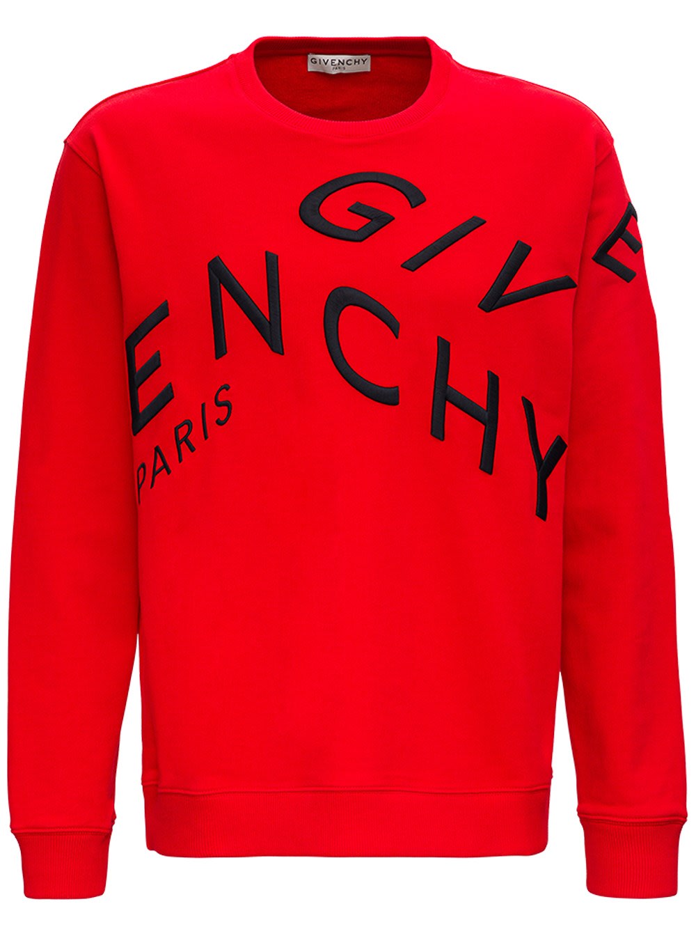 Givenchy Red Cotton Sweatshirt With Refracted Logo Print