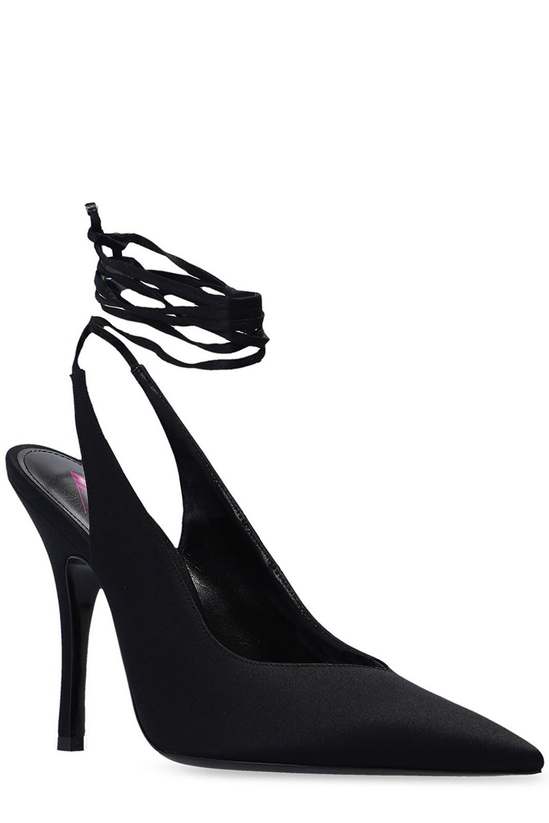 Shop Attico Slingback Ankle Strapped Pumps In Nero