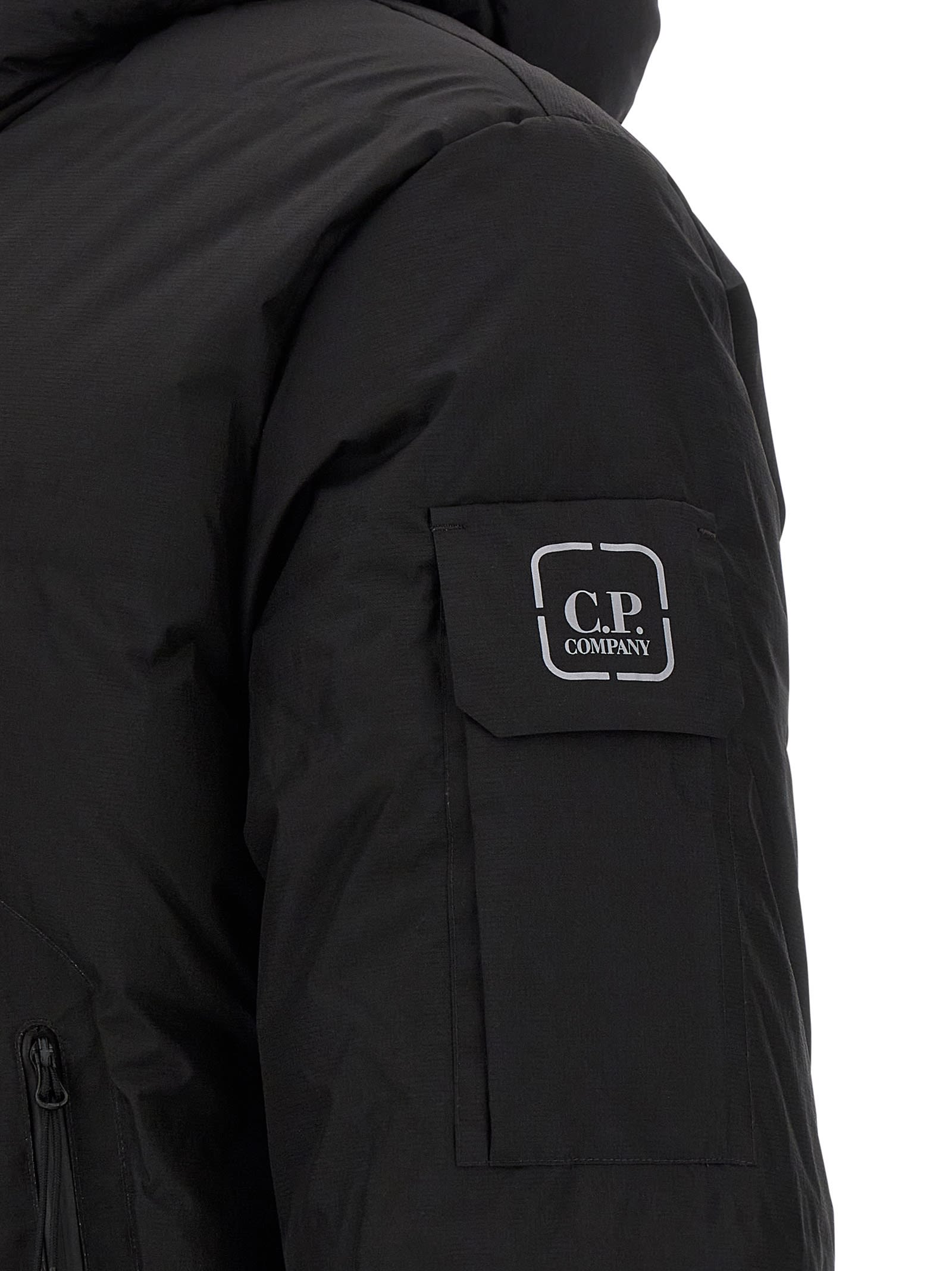 C.p. Company 'urban Series Pertex' Hooded Down Jacket In Black