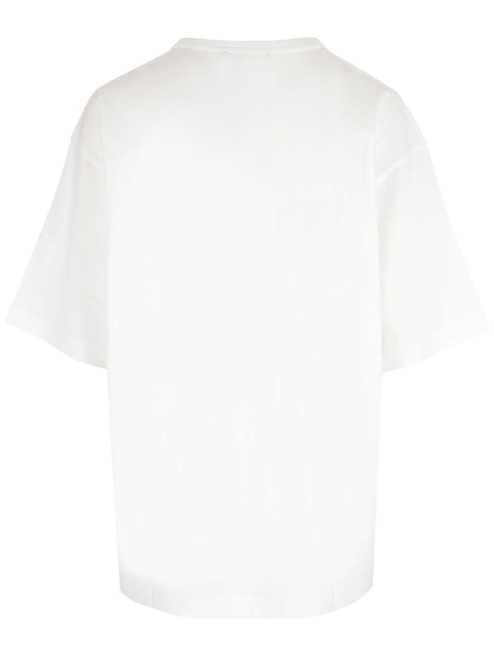 Shop Acne Studios Face Logo Patch Crewneck T-shirt In 183 Optic White