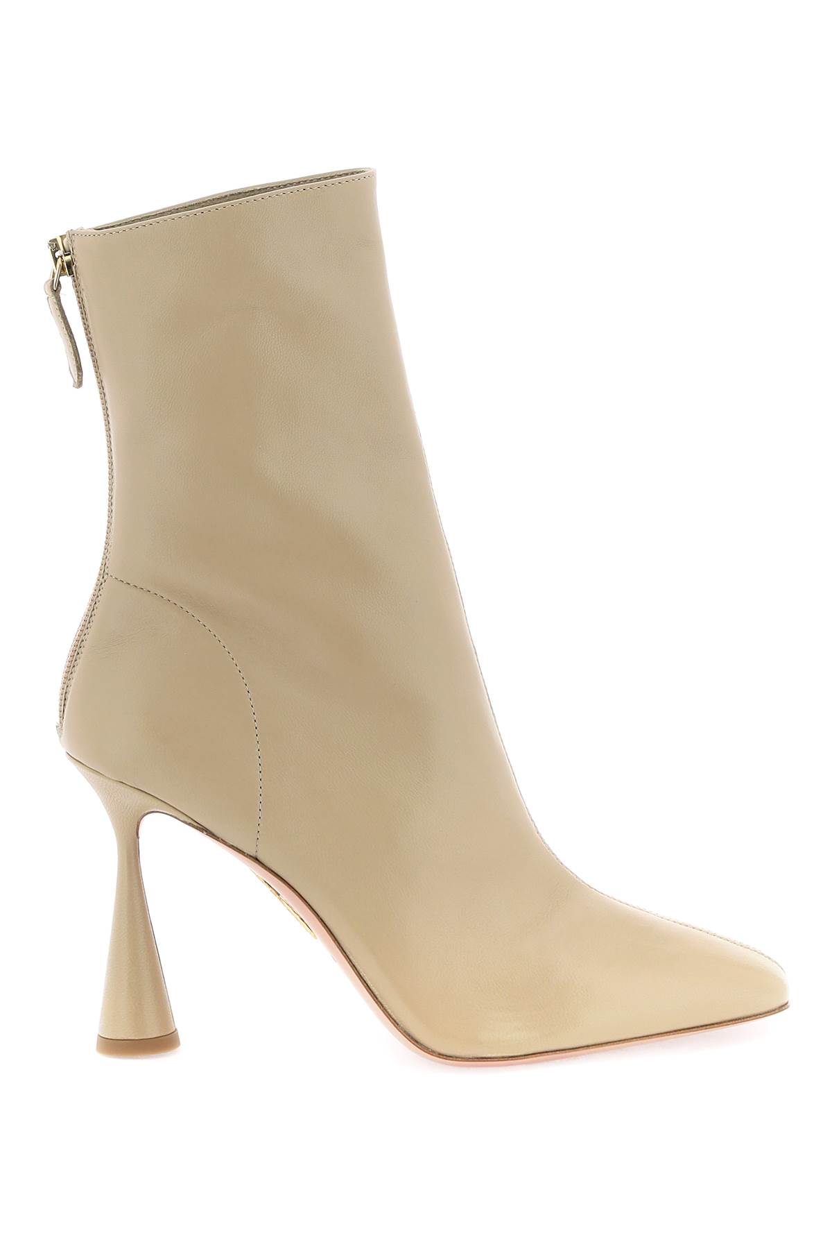 Shop Aquazzura Amore 95 Ankle Boots In Soft Beige (beige)